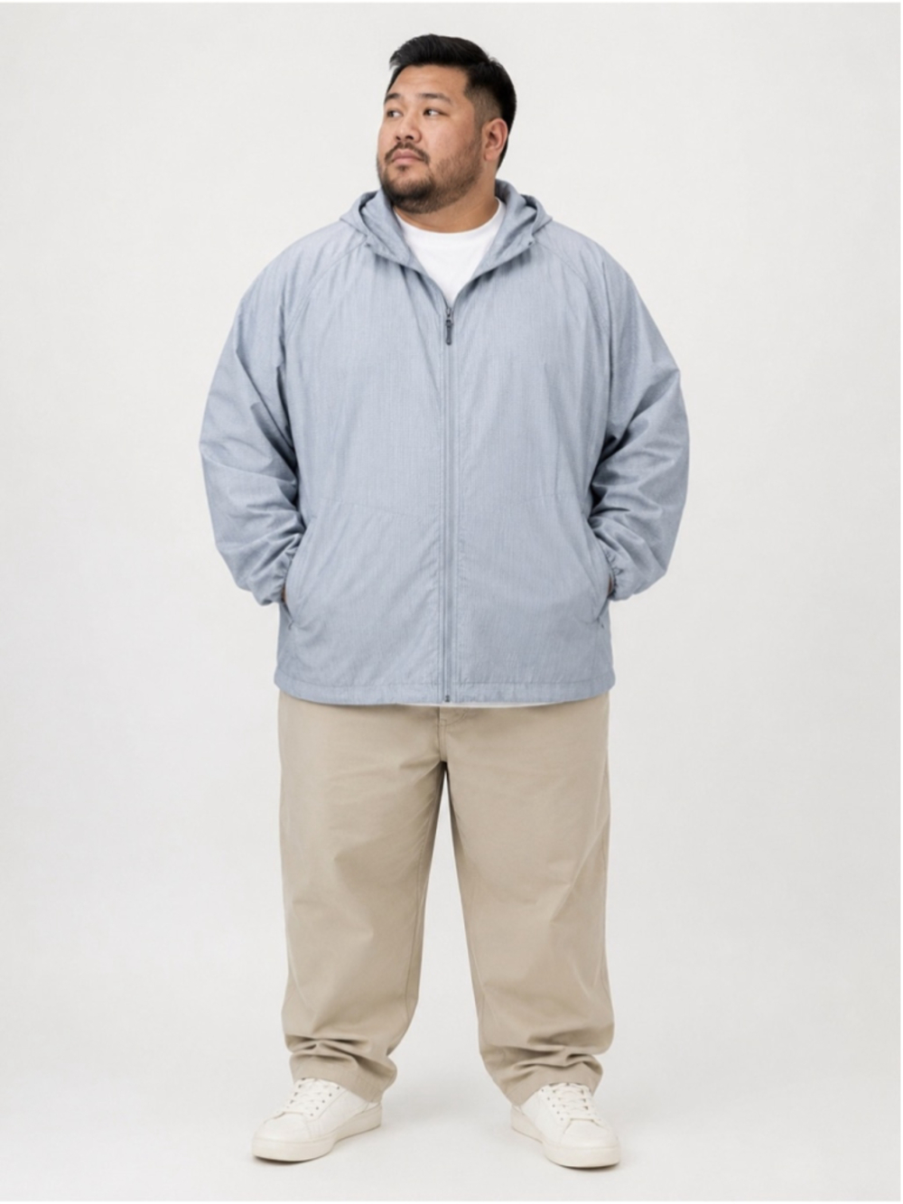Pocketable Men's Parka - Light Gray (3XL)